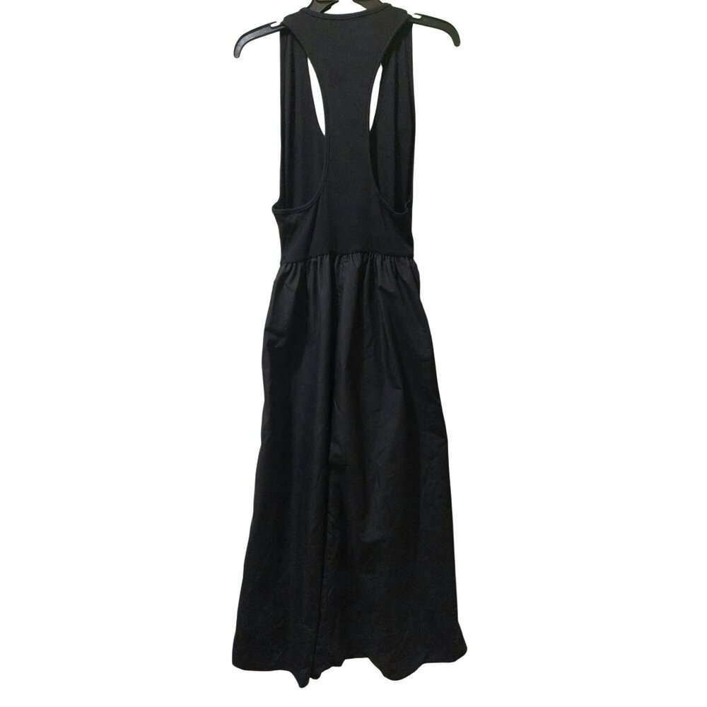 NWT Commense Black Ribbed Racerback Tank Maxi Dress W/Pockets Size Large - Picture 2 of 8